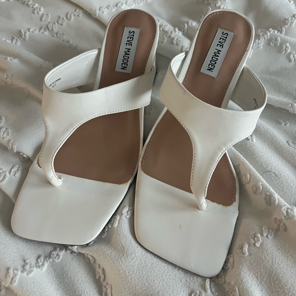 Steve Madden white heels